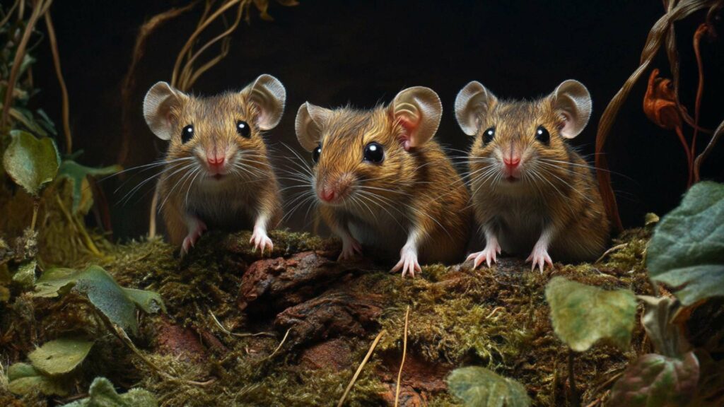 closeup shot of a small gray rat on a stone border