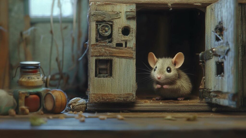 selective-focus-of-small-rat-on-jar-with-peas-near-min