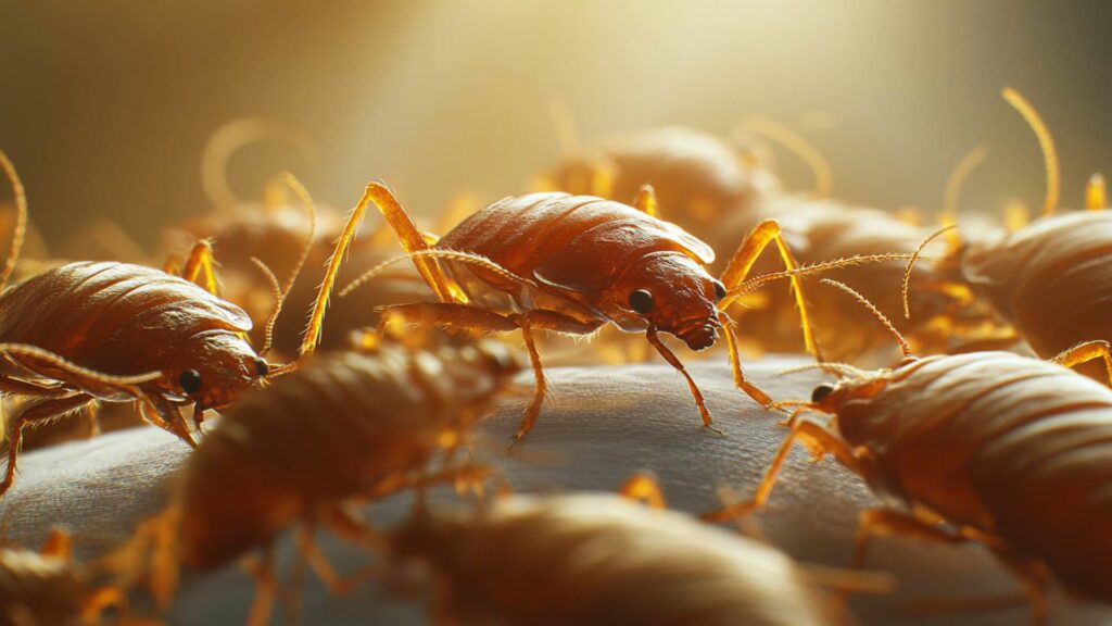 selective focus of dead cockroaches isolated on wh