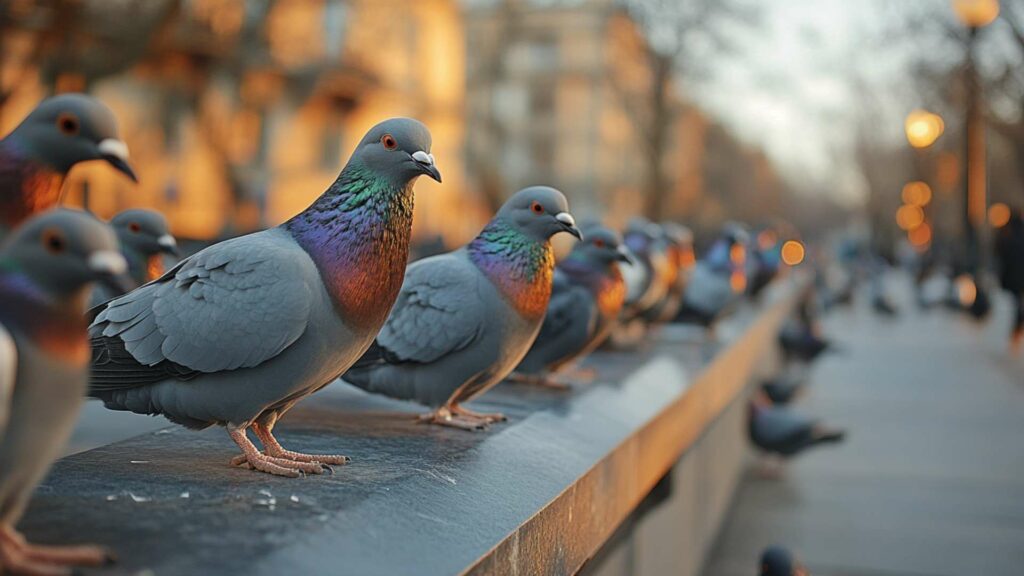 pigeons-flying-against-clear-blue-sky-min