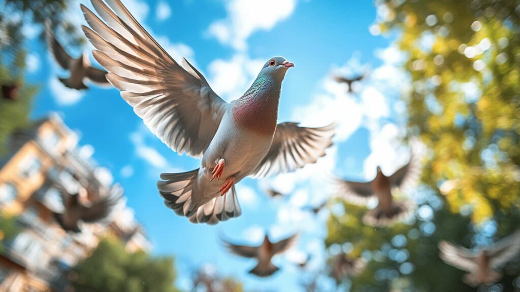 portrait of a curious rock pigeon