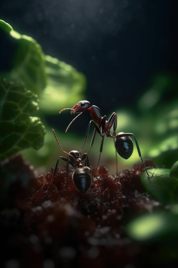 an-ant-standing-in-front-of-plants-with-leaves-and-min