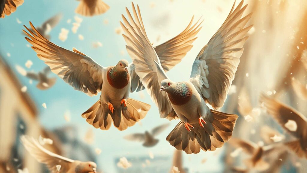 closeup-shot-of-homing-pigeons-on-the-ground-drin-min