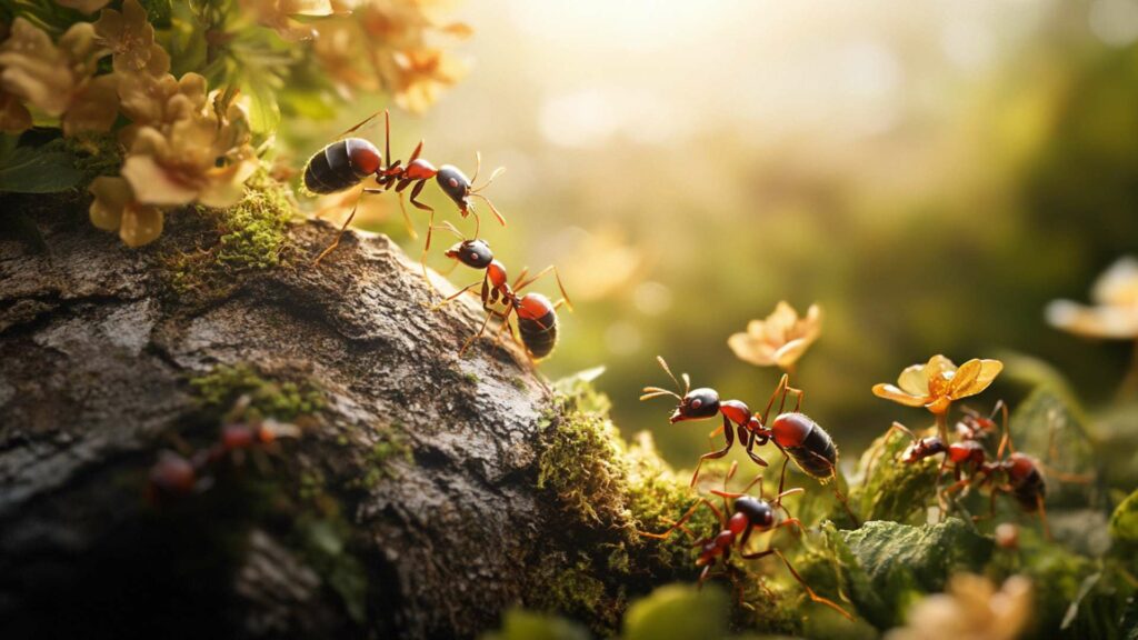 group-of-weaver-ants-attacks-bugs-in-a-leaf-and-d