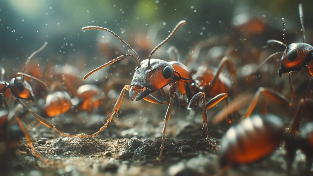 group-of-weaver-ants-attacks-bugs-in-a-leaf-and-d