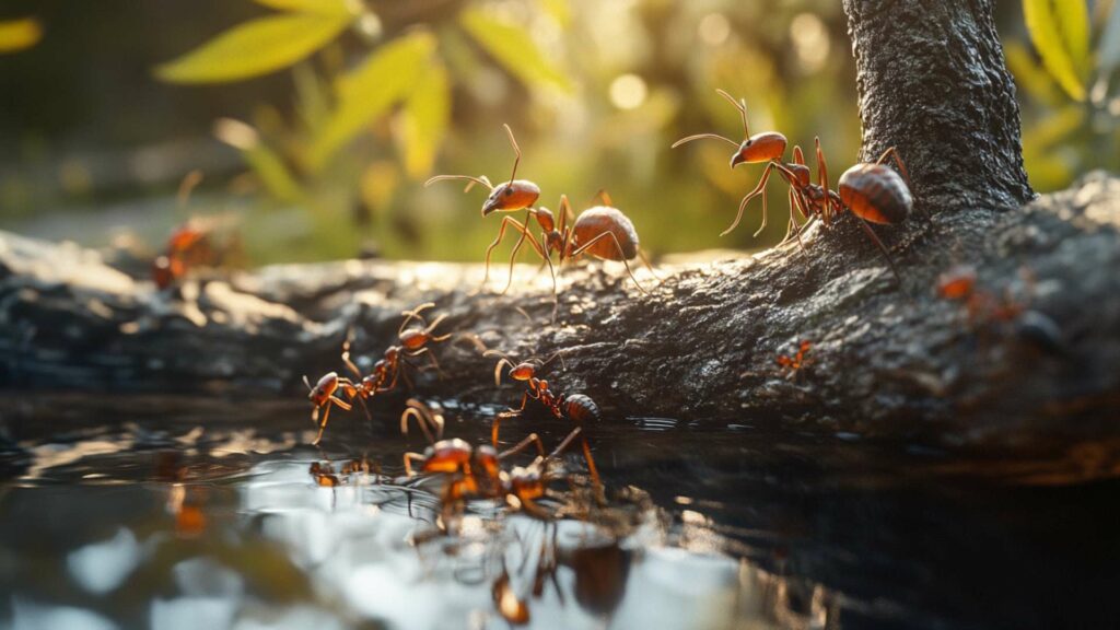 macro-shot-of-an-ant-perched-atop-a-green-leaf