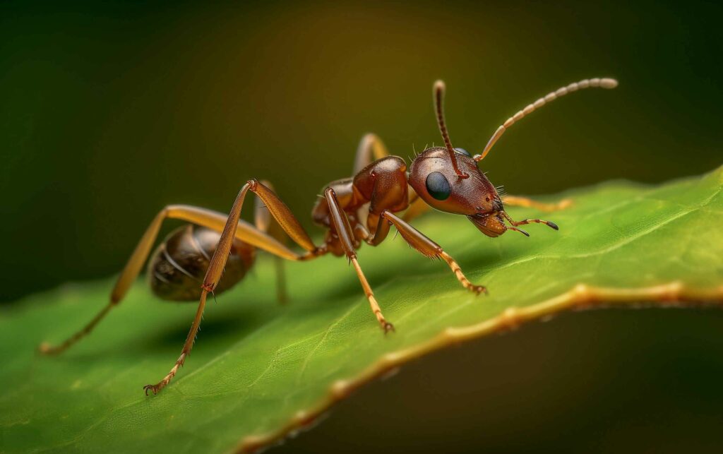 macro-shot-of-an-ant-with-dark-brown-coloring-perc