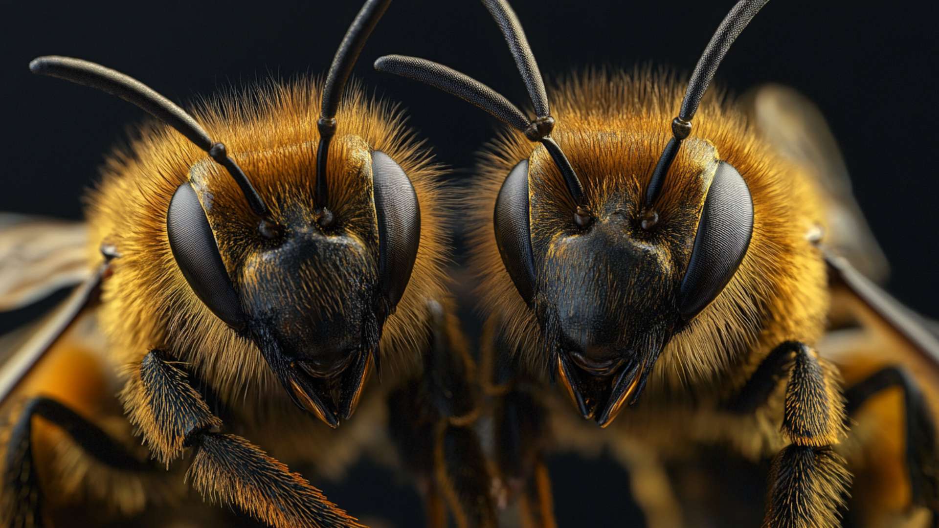 close up view of the working bees on honey cells (2)min